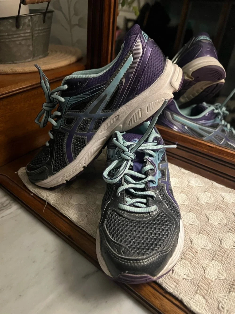 ASICS Classic Gel-Contend 2 Athletic Running‎ Sneakers Purple Grey Women's Sz 6